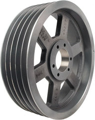 TB Wood's - 5 Groove, 7/8 to 3-1/2 Bore Diam, 12-1/2" Outside Diam, QD Bushed V Belt Sheave - 12.5 5V Diam Belt Pitch - Exact Tooling