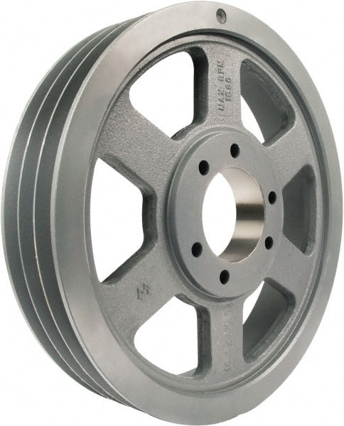 TB Wood's - 3 Groove, 7/8 to 3-1/2 Bore Diam, 16.4" Outside Diam, QD Bushed V Belt Sheave - 16.00 C Diam Belt Pitch - Exact Tooling