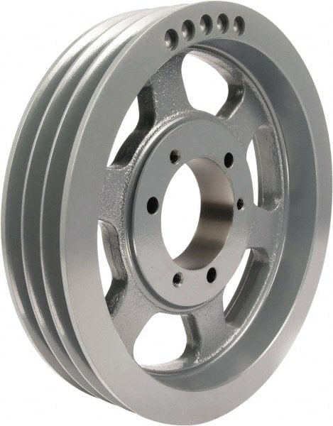 TB Wood's - 3 Groove, 1/2 to 2-15/16 Bore Diam, 11.8" Outside Diam, QD Bushed V Belt Sheave - 11.8 5V Diam Belt Pitch - Exact Tooling