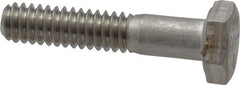 Made in USA - 1/4-20 UNC, 1-1/4" Length Under Head Hex Head Cap Screw - Grade 18-8 Stainless Steel, Uncoated, 7/16" Hex - Exact Tooling