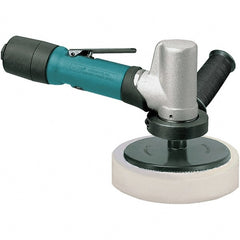 Dynabrade - 4 to 5" Pad Diam, 3,200 RPM, 0.4 hp, Handheld Pneumatic Buffer - 24 CFM, 3/8-24" Spindle Thread, 1/4 NPT Inlet - Exact Tooling