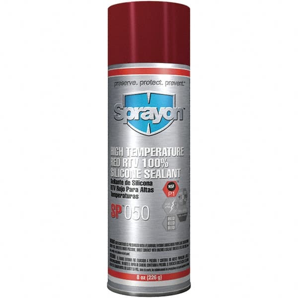 Sprayon - 8 oz Automotive Gasket Sealant - 122°F Max, Red, Comes in Aerosol Can - Exact Tooling
