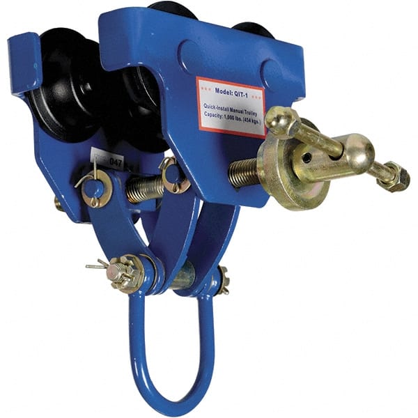 Vestil - 0.5 Ton Capacity Quick Install Manual Trolley - 3" to 5" Flange Width - Exact Tooling