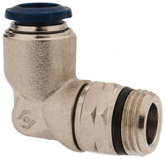 Alpha Technologies - 3/8" Outside Diam, 3/8 Universal Thread, Nickel Plated Brass Push-to-Connect Male Swivel Elbow - 250 Max psi, Tube to Universal Thread Connection, Buna O-Ring - Exact Tooling