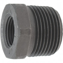 Made in USA - Size 1 x 1/2", Class 3,000, Forged Carbon Steel Black Pipe Hex Bushing - 3,000 psi, Threaded End Connection - Exact Tooling