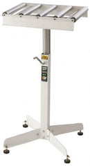 HTC - 18 Inch Long Table Stock Roller Stand - 500 Lbs. Limit, with 5 and 15 Inch Wide Rollers - Exact Tooling