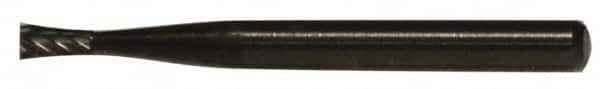 M.A. Ford - 3/16" Cut Diam, 1/8" Shank Diam, Inverted Cone Head Single Cut Burr - Carbide, Flat End, 1/4" LOC, 1-1/2" OAL - Exact Tooling