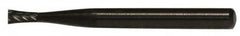 M.A. Ford - 3/32" Cut Diam, 1/8" Shank Diam, Inverted Cone Head Double Cut Burr - Carbide, Flat End, 1/8" LOC, 1-1/2" OAL - Exact Tooling