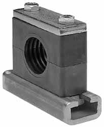 HYDAC - 5.51" Wide x 4.33" High x 1.77" Deep, Polypropylene Heavy Duty C-Rail Mount Vibration-Control Clamp - Carbon Steel Plate, Mount with Heavy Duty C-Rail Mount - Exact Tooling