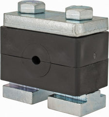 HYDAC - 2.87" Wide x 1.89" High x 1.18" Deep, Polypropylene Heavy Duty C-Rail Mount Vibration-Control Clamp - Carbon Steel Plate, Mount with C-Rail Nuts, Top plates, Clamp Pairs, and Bolts - Exact Tooling
