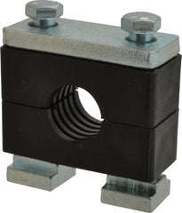 HYDAC - 3.35" Wide x 2.52" High x 1.18" Deep, Polypropylene Heavy Duty C-Rail Mount Vibration-Control Clamp - Carbon Steel Plate, Mount with C-Rail Nuts, Top plates, Clamp Pairs, and Bolts - Exact Tooling