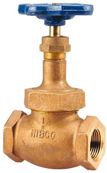 NIBCO - 3/4" Pipe, Threaded Ends, Bronze Integral Oxygen Service Globe Valve - PTFE Disc, Union Bonnet, 300 psi WOG, 150 psi WSP, Class 150 - Exact Tooling