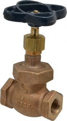 NIBCO - 3/8" Pipe, Threaded Ends, Bronze Integral Globe Valve - PTFE Disc, Union Bonnet, 300 psi WOG, 150 psi WSP, Class 150 - Exact Tooling