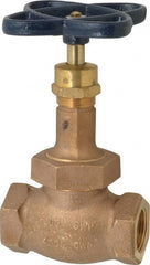 NIBCO - 1" Pipe, Threaded Ends, Bronze Renewable Full Plug Disc Globe Valve - Alloy Threads Disc, Union Bonnet, 400 psi WOG, 200 psi WSP, Class 200 - Exact Tooling