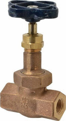 NIBCO - 3/8" Pipe, Threaded Ends, Bronze Integral Globe Valve - Bronze Disc, Union Bonnet, 600 psi WOG, 300 psi WSP, Class 300 - Exact Tooling