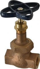 NIBCO - 1/2" Pipe, Threaded Ends, Bronze Integral Globe Valve - PTFE Disc, Union Bonnet, 600 psi WOG, 300 psi WSP, Class 300 - Exact Tooling