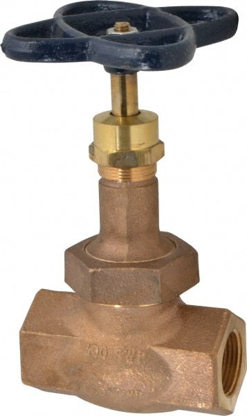NIBCO - 1" Pipe, Threaded Ends, Bronze Integral Globe Valve - PTFE Disc, Union Bonnet, 600 psi WOG, 300 psi WSP, Class 300 - Exact Tooling