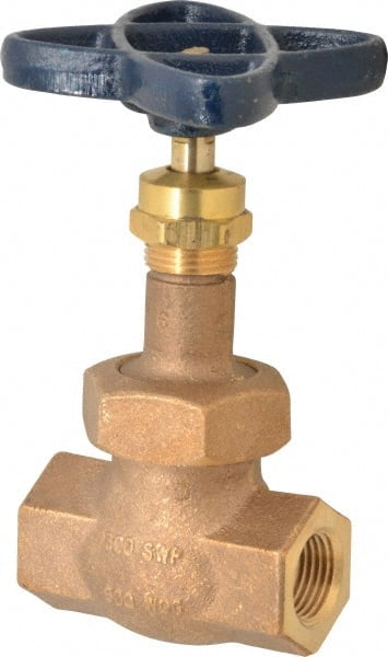 NIBCO - 1/2" Pipe, Threaded Ends, Bronze Renewable Full Plug Disc Globe Valve - Alloy Threads Disc, Union Bonnet, 600 psi WOG, 300 psi WSP, Class 300 - Exact Tooling