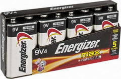 Energizer - Size 9V, Alkaline, 4 Pack, Standard Battery - 9 Volts, Miniature Snap Terminal, 6LR61, ANSI, IEC Regulated - Exact Tooling