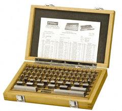 Fowler - 81 Piece, 0.05 to 4", Economy Grade, Steel Gage Block Set - Rectangular, 0.00005" Tolerance - Exact Tooling
