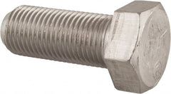 Made in USA - 1/2-20 UNF, 1-1/4" Length Under Head Hex Head Cap Screw - Grade 18-8 Stainless Steel, Uncoated, 3/4" Hex - Exact Tooling