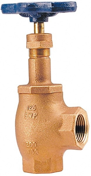 NIBCO - 2-1/2" Pipe, Class 125, Threaded Bronze Renewable Angle Gate Valve - 200 WOG, 125 WSP, Screw-In Bonnet - Exact Tooling