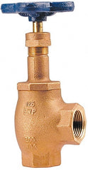NIBCO - 1-1/2" Pipe, Class 125, Threaded Bronze Renewable Angle Gate Valve - 200 WOG, 125 WSP, Screw-In Bonnet - Exact Tooling