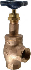NIBCO - 3/4" Pipe, Class 125, Threaded Bronze Renewable Angle Gate Valve - 200 WOG, 125 WSP, Screw-In Bonnet - Exact Tooling