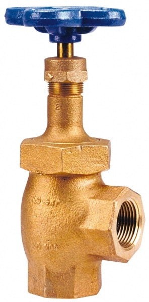 NIBCO - 1" Pipe, Class 150, Threaded Bronze Renewable Angle Gate Valve - 300 WOG, 150 WSP, Union Bonnet - Exact Tooling