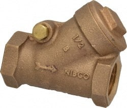 NIBCO - 1/2" Bronze Check Valve - Y-Pattern, FNPT x FNPT, 200 WOG - Exact Tooling