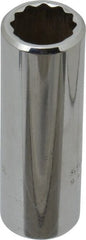 Proto - 3/8" Drive, Deep Hand Socket - 12 Points, 7/8" OAL, Chrome Finish - Exact Tooling