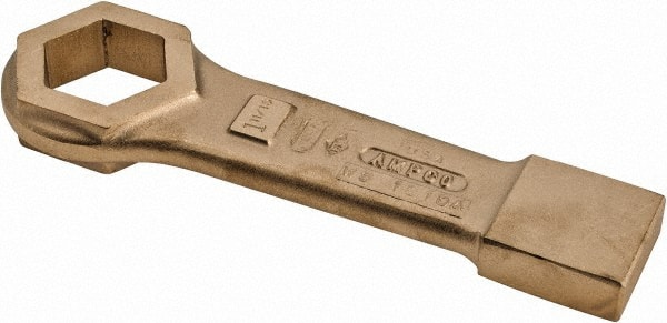 Ampco - 1-11/16" 6 Point Striking Box Wrench - Single End, 9-7/8" OAL, Aluminum Bronze - Exact Tooling