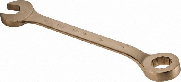 Ampco - 2" 12 Point Offset Combination Wrench - 15° Offset Angle, 22-3/4" OAL, Aluminum Bronze, Plain Finish - Exact Tooling