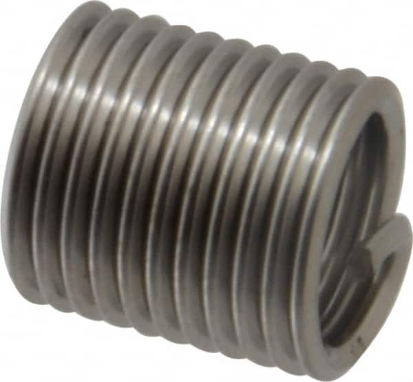Recoil - M10x1.50 Metric Coarse, 20mm OAL, Free Running Helical Insert - 11-1/8 Free Coils, Tanged, Stainless Steel, Bright Finish, 2D Insert Length - Exact Tooling
