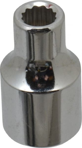 Proto - 1/2" Drive, Standard Hand Socket - 12 Points, 1-1/2" OAL, Alloy Steel, Chrome Finish - Exact Tooling