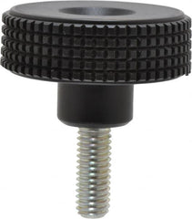 Elesa - 1.96" Head, Knurled Knob - Threaded Stem, Plastic - Exact Tooling