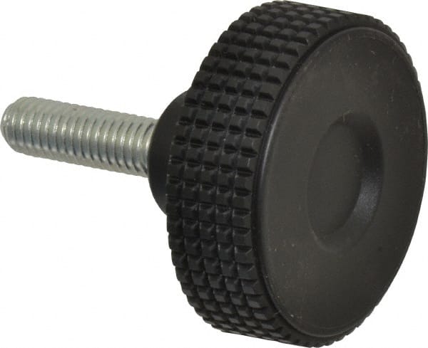Elesa - 1.96" Head, Knurled Knob - Threaded Stem, Plastic - Exact Tooling