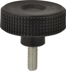 Elesa - 2.36" Head, Knurled Knob - Threaded Stem, Plastic - Exact Tooling