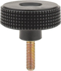 Elesa - 2.36" Head, Knurled Knob - Threaded Stem, Plastic - Exact Tooling