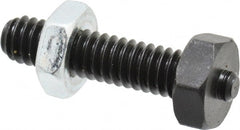Jergens - 1/4-20 Thread, 7/16" Size, 1-1/4" Long, Black Oxide Coated, Low Carbon Steel Clamp Rest - 29/32" Thread Length, 5/32" Pin Diam x 5/64" Pin Height, 11/64" Nut Height - Exact Tooling