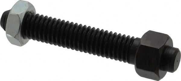 Jergens - 3/8-16 Thread, 9/16" Size, 2-1/2" Long, Black Oxide Coated, Low Carbon Steel Clamp Rest - 1-13/16" Thread Length, 11/32" Pin Diam x 5/32" Pin Height, 11/32" Nut Height - Exact Tooling