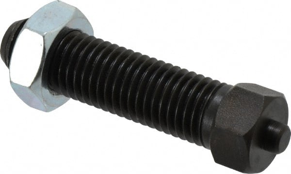 Jergens - 3/4-10 Thread, 7/8" Size, 3-1/2" Long, Black Oxide Coated, Low Carbon Steel Clamp Rest - 2-3/8" Thread Length, 11/32" Pin Diam x 3/16" Pin Height, 1/2" Nut Height - Exact Tooling