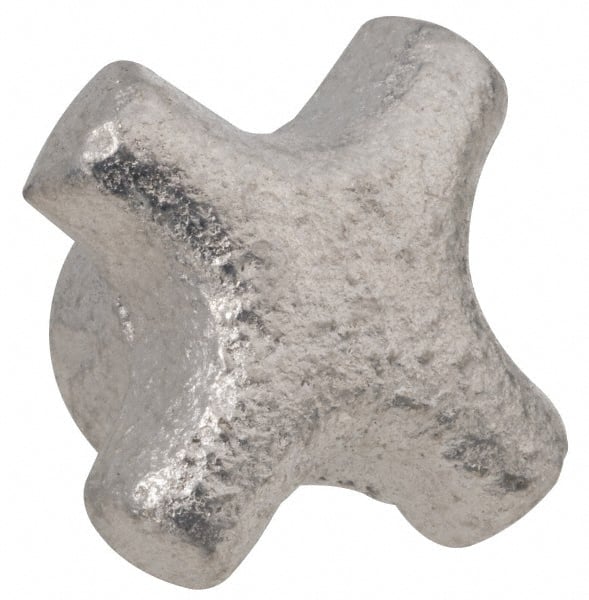 Jergens - 1-1/2" Head Diam, 4 Point Spoked Knob - 5/16-18 Hole, Cast Iron - Exact Tooling