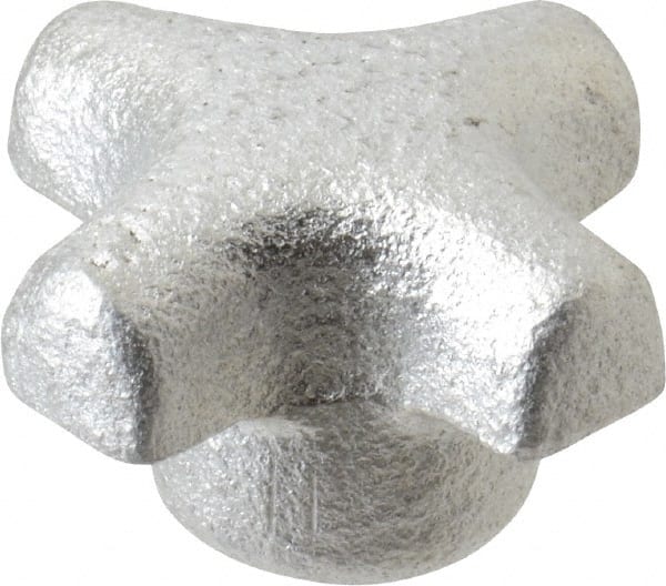Jergens - 1-1/8" Head Diam, 4 Point Spoked Knob - 1/4-20 Hole, Cast Iron - Exact Tooling