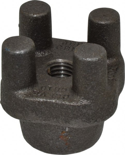 Jergens - 2-1/2" Diam, 2-3/8" High, 9/16" Thread, Tapped Bar Knob - 1-3/4" Projection, 1-1/2" Hub Diam, ASTM 32510 Malleable - Exact Tooling