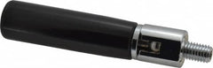 Jergens - M10x1.5 Threaded Stem, Revolving (Folding) Handwheel & Machine Handle - Nylon Cylindrical Handle, 9/16" Long Steel Stem, 3" Handle Length - Exact Tooling