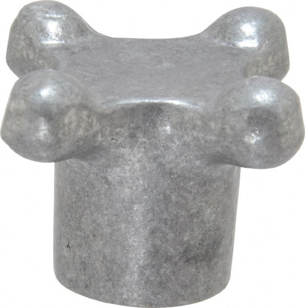 Jergens - 1-1/2" Head Diam, 4 Point Lobed Knob - 3/8-16 Hole, Aluminum - Exact Tooling