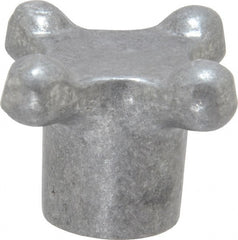 Jergens - 1-1/2" Head Diam, 4 Point Lobed Knob - 3/8-16 Hole, Aluminum - Exact Tooling