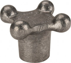Jergens - 2-1/8" Head Diam, 4 Point Lobed Knob - 3/8-16 Hole, Aluminum - Exact Tooling