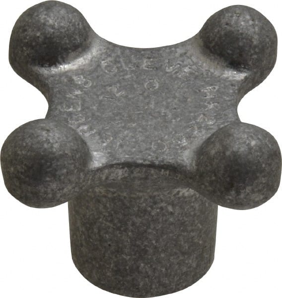 Jergens - 2-1/8" Head Diam, 4 Point Lobed Knob - 1/2-13 Hole, Aluminum - Exact Tooling